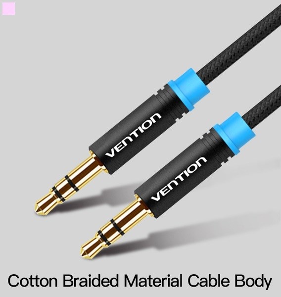 აუდიო კაბელი VENTION P350AC200-B-M Cotton Braided 3.5mm Male to Male ...